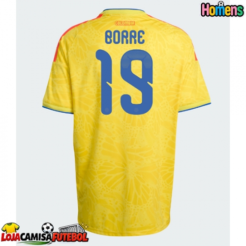 Camisa de Futebol Colômbia Rafael Santos Borre #19 Equipamento Principal Mundo 2026 Manga Curta